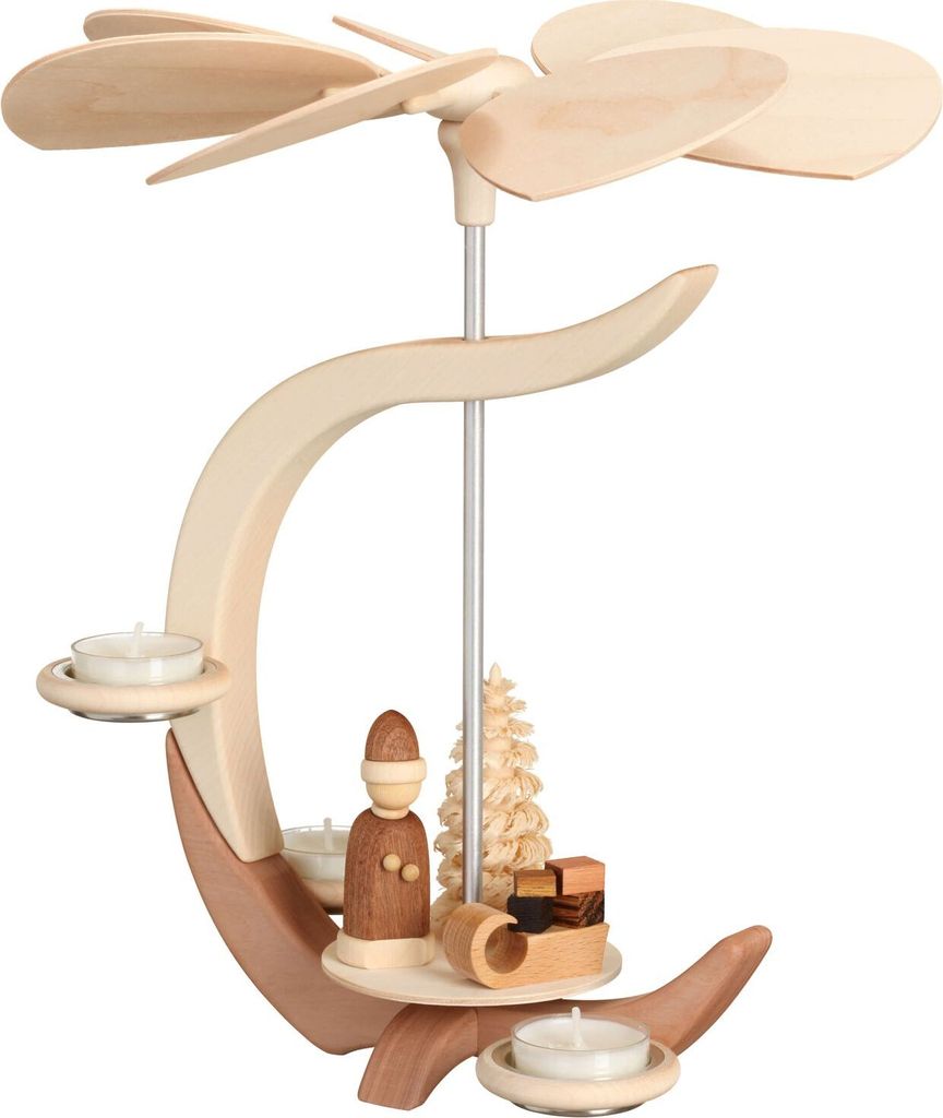 1-stöckige Pyramide C-Form - Weihnachtsmotiv (30cm) von Seiffener Volkskunst