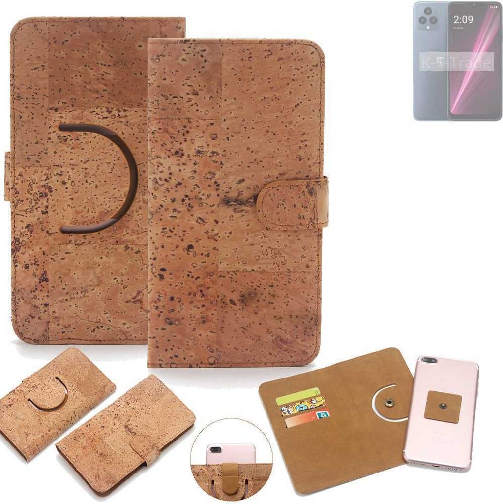 K-S-Trade Handy Hülle Schutz Hülle kompatibel mit T-Mobile REVVL 6 Handyhülle Schutzhülle Korkhülle Kork-Hülle 1x
