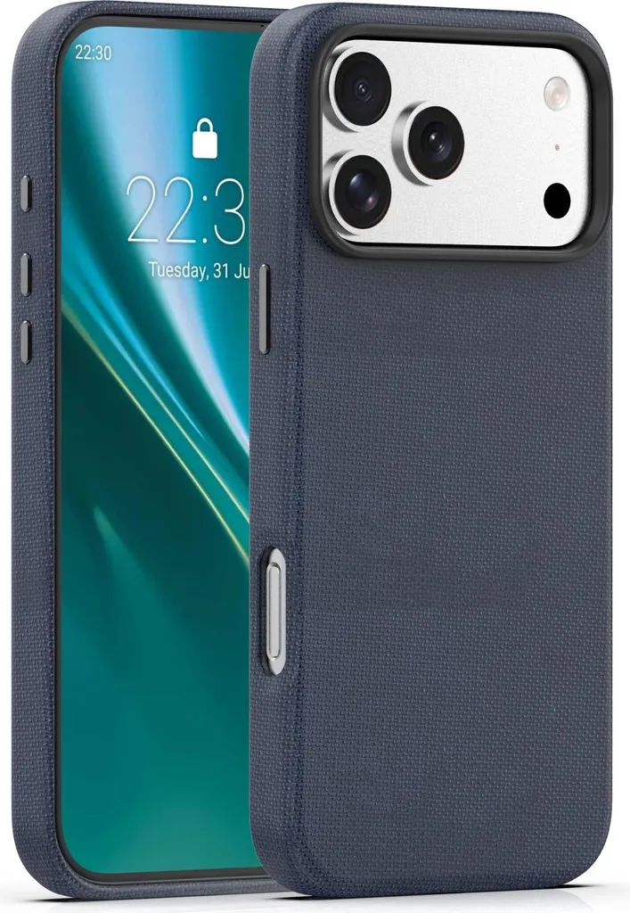 Cover MagSafe iPhone 17 Pro Etteri Elegant Mag - Nero 3D Texture Case