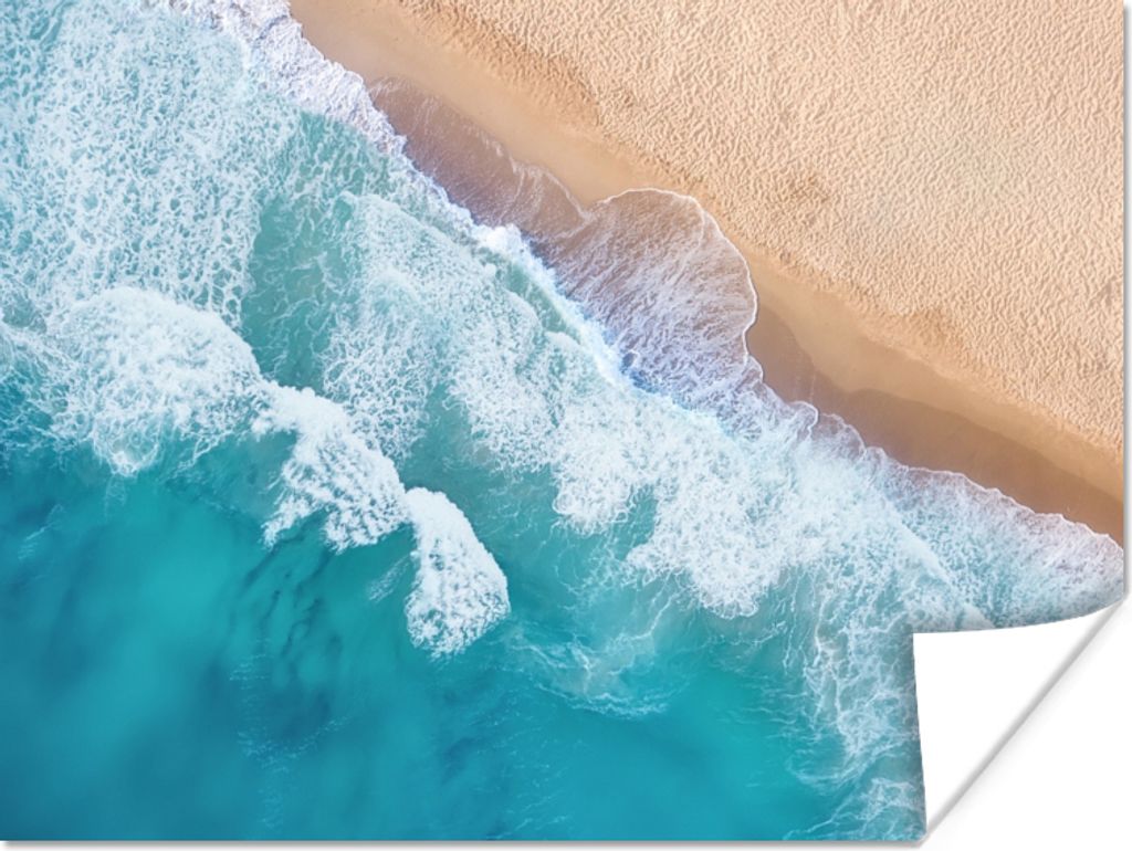 MuchoWow Poster Wasser - Meer - Strand - Sommer 160x120 cm - Foto Plakat