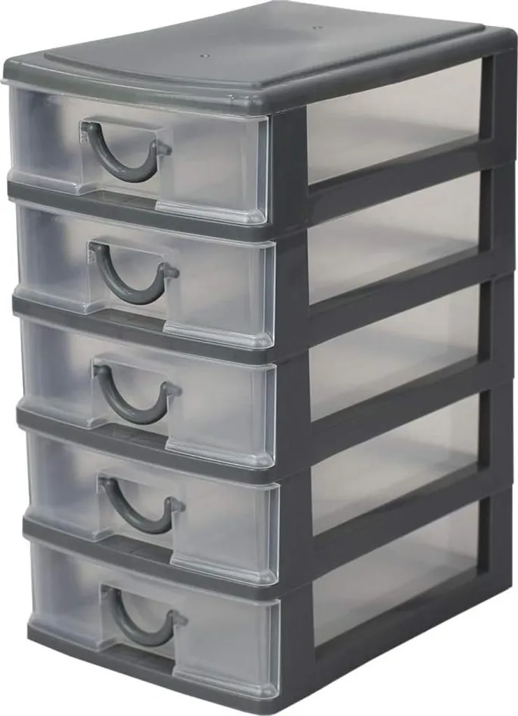 Organiseur de charge 5 niveaux en plastique gris pour câbles et USB