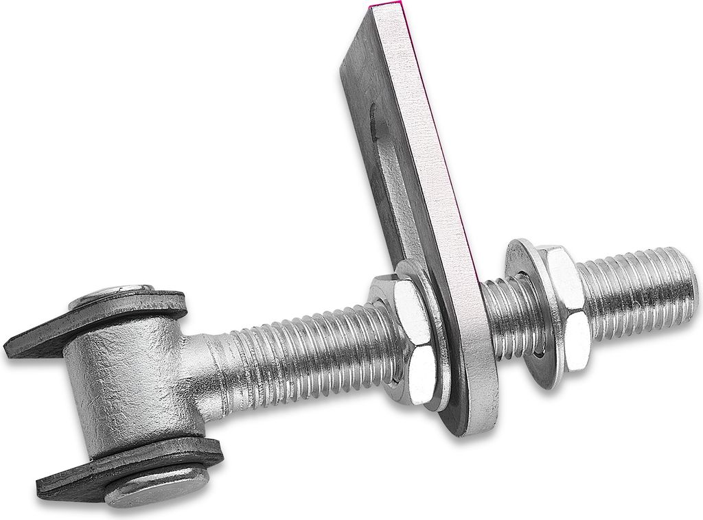 2 x Torangel verstellbar M24 x 190 mm mit Anschweißlaschen Torbeschlag Stahl-Torband Stahltor-Scharnier von SOTECH