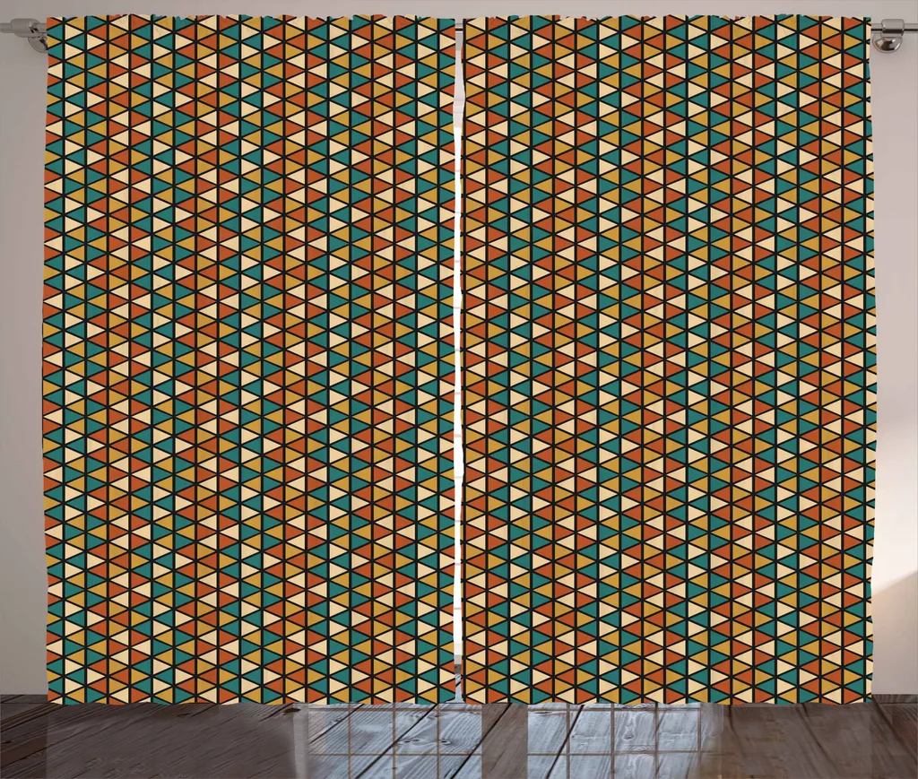 Tenda Geometrica Rustica ABAKUHAUS 280x175 cm - Decorazione Retrò Multicolore