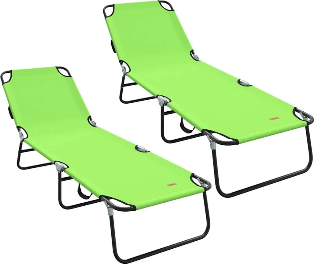 Offerta Set 2 Lettini vidaXL Verde - Pieghevoli e Ultra Resistenti