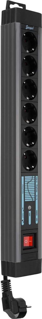 REV Supraguard PC-Steckdosenleiste 6-fach, schwarz, Produktbild 