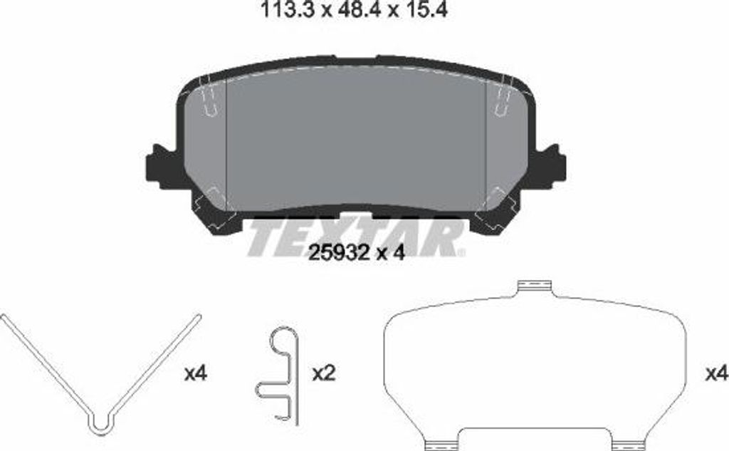 TEXTAR Bremsbeläge Satz Hinten für HONDA PILOT YF3 YF4 2593201