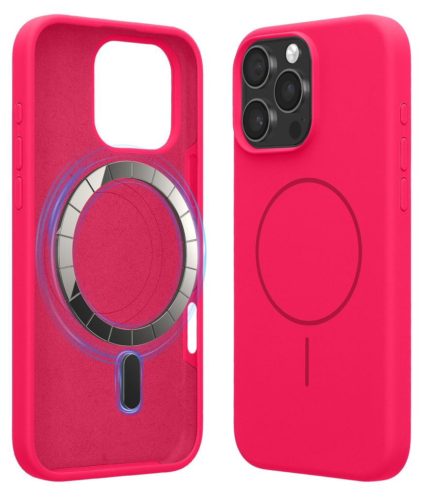 kwmobile Handyhülle für Apple iPhone 16 Pro Max - Hülle für MagSafe - Hülle für iPhone 16 Pro Max Case - Silikon Rückseite magnetisch in Neo...