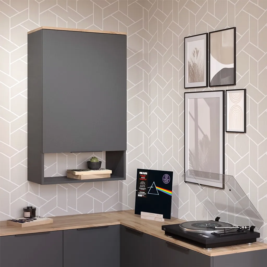 Commode Vicco Wido Anthracite - Solution de rangement pour petits espaces