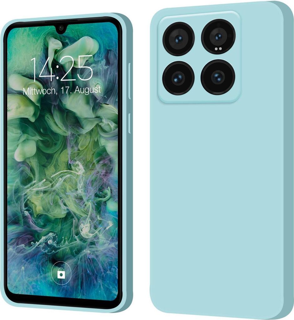 Hülle für Xiaomi 14 Pro Case Cover Bumper Silikon Softgrip Schutzhülle Farbe: Hellblau