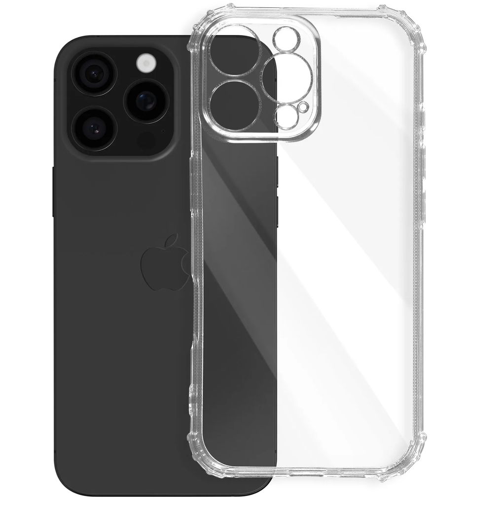 Schutzhülle mit Kameraschutz für Apple iPhone 16 Pro Hülle Transparent Slim Cover Clear Case Silikon Bumper