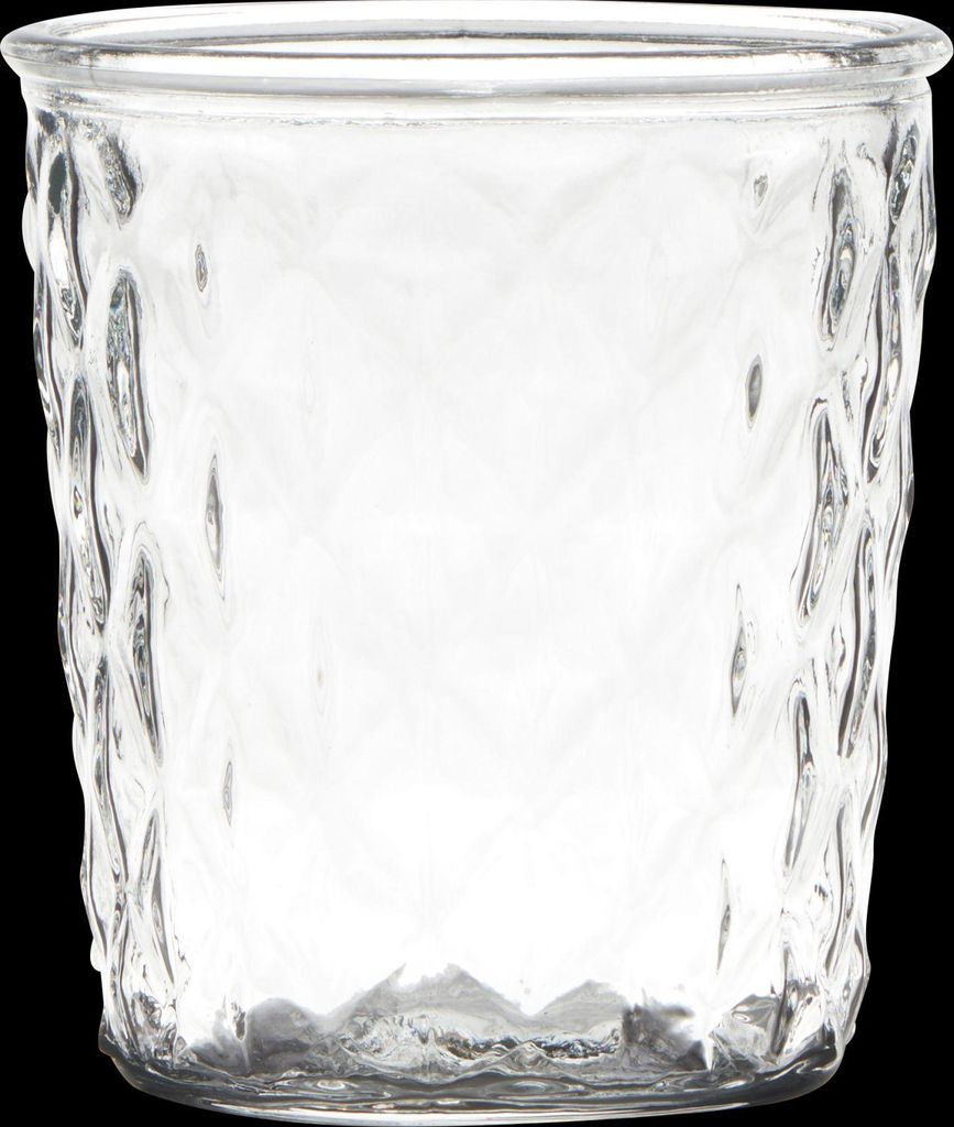 INNA-Glas Votivglas IRYNA mit Rautenmuster, klar, 15cm, Ø13,5cm - Teelicht Glas