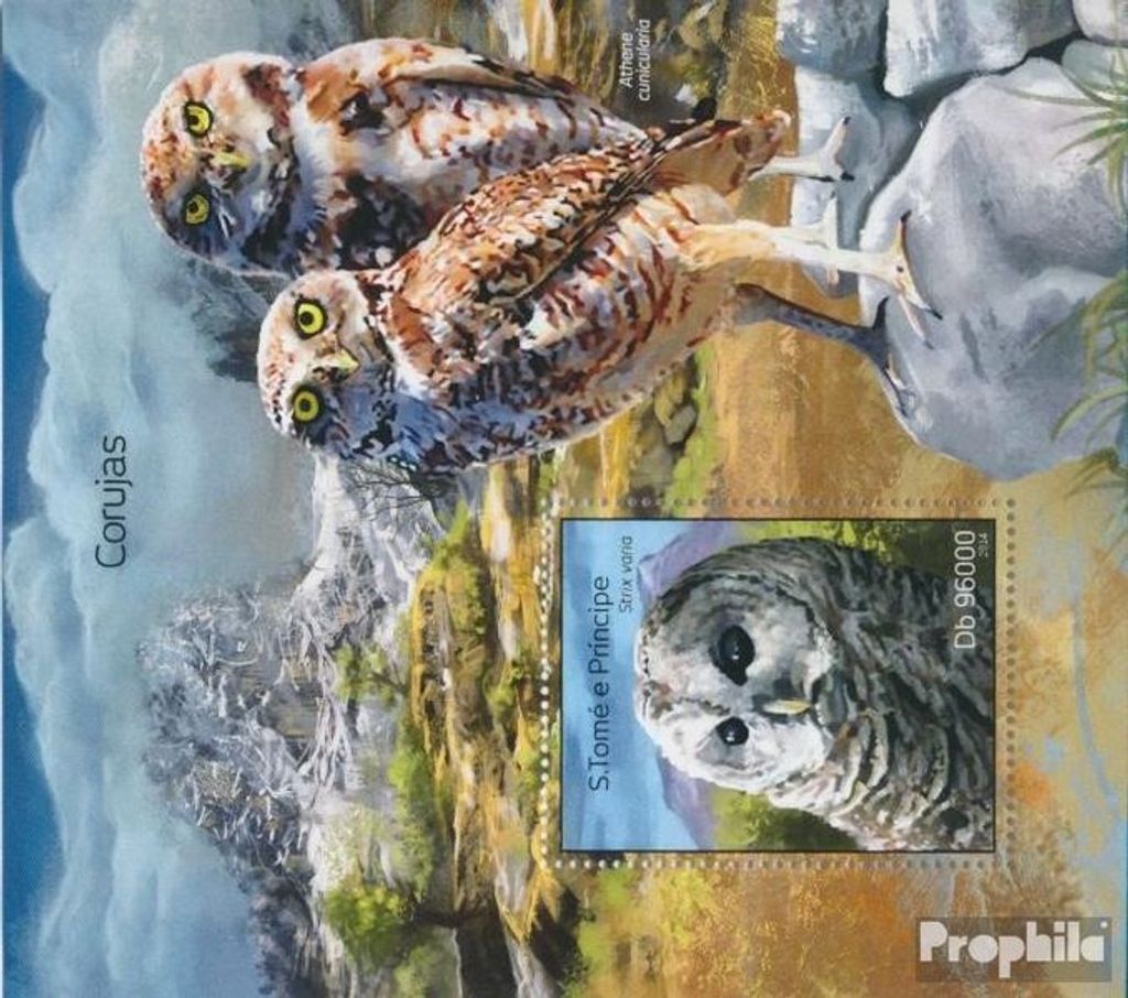 Briefmarken Sao Tome e Principe 2014 Mi Block 978 (kompl. Ausgabe) postfrisch Eulen