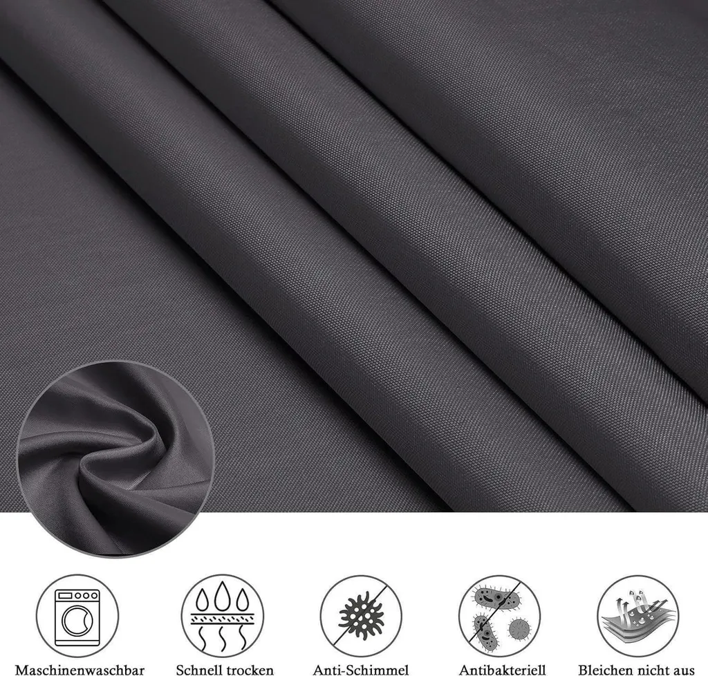 Rideau de douche 120x200 cm Gris idéal pour optimiser l'espace d'eau