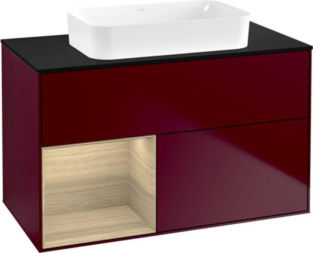 V&B Waschtischunterschrank Wandbeleuchtung Finion 100x60,3 cm, Reg li Oa ven, Peony Matt