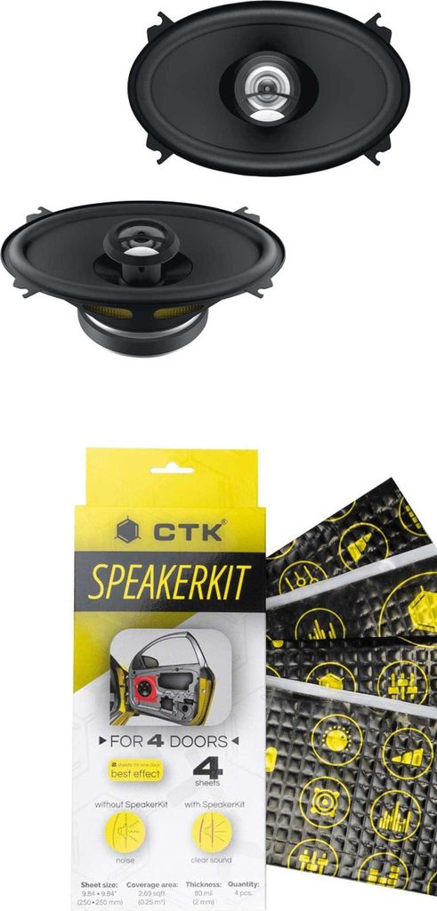 Lautsprecher Hifonics DCX 460.3 inkl. CTK Speakerkit Dämmpaket -