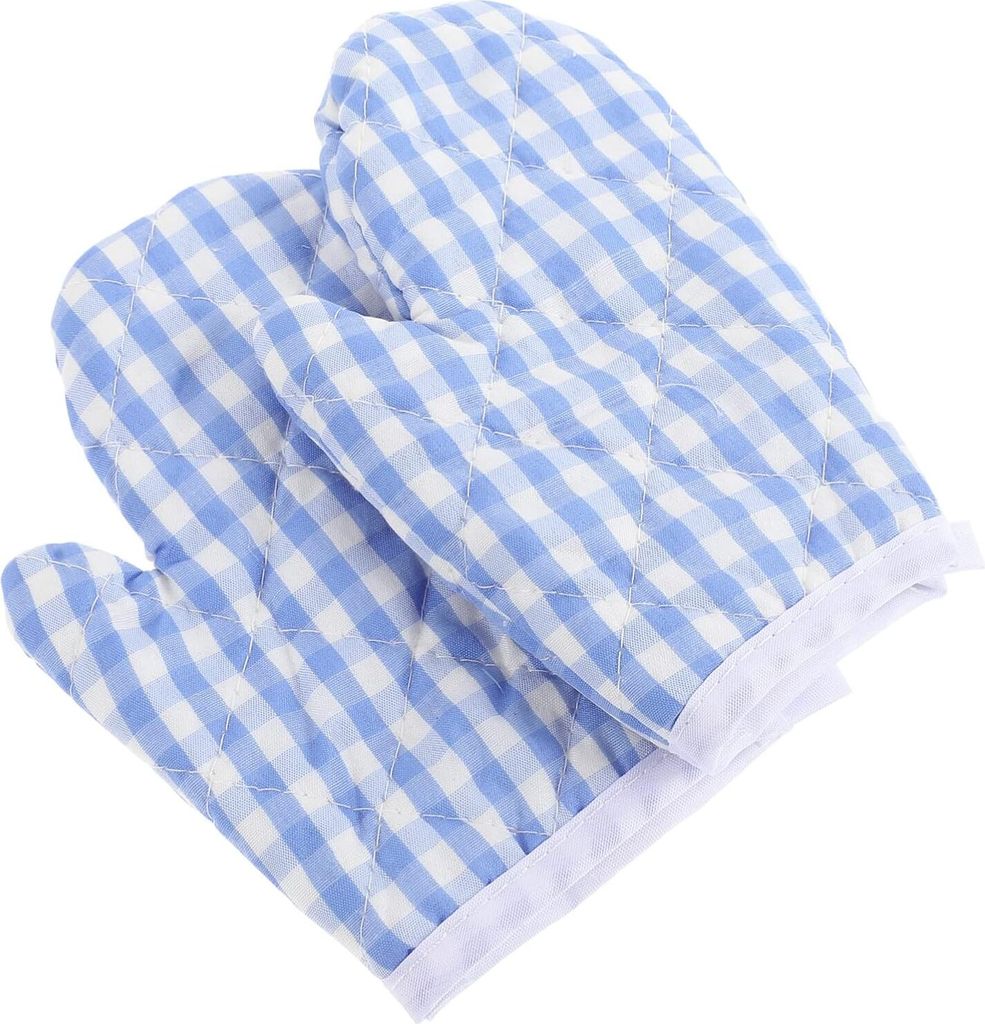 Decorative 2 Pieces Oven Gloves for Children Children Play Kitchen Heat Resistant Kitchen Cooking Gloves for Cooking Baking Grilling (Sky Blue) Non...