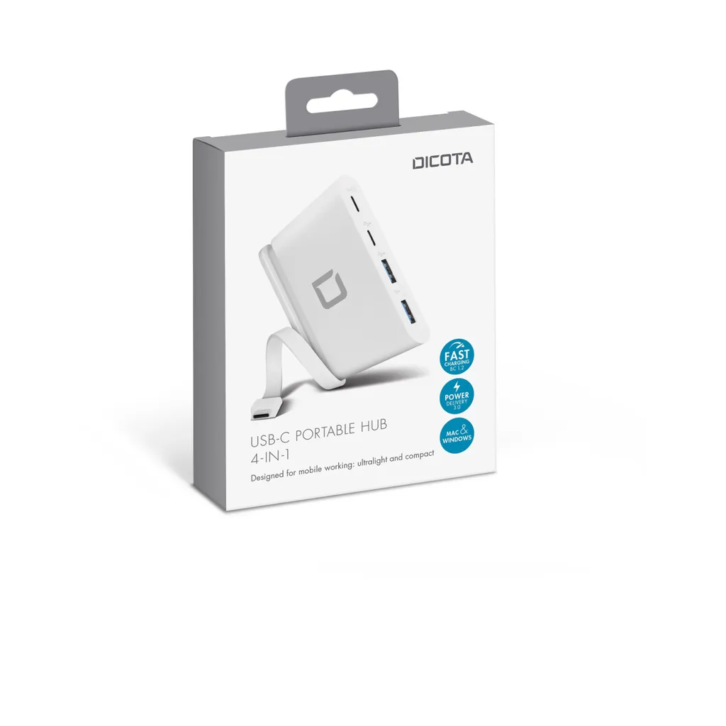 Hub USB-C Dicota multi-ports avec sortie HDMI 4K et charge rapide PD
