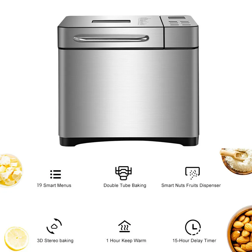 Machine à pain inox 19 programmes automatique 650W minuterie programmable - 10