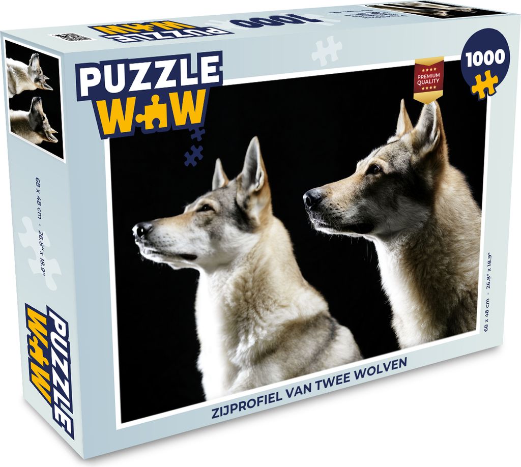 MuchoWow Puzzle 1000 Teile Seitenprofil von zwei Wölfen - Erwachsene - Rätsel