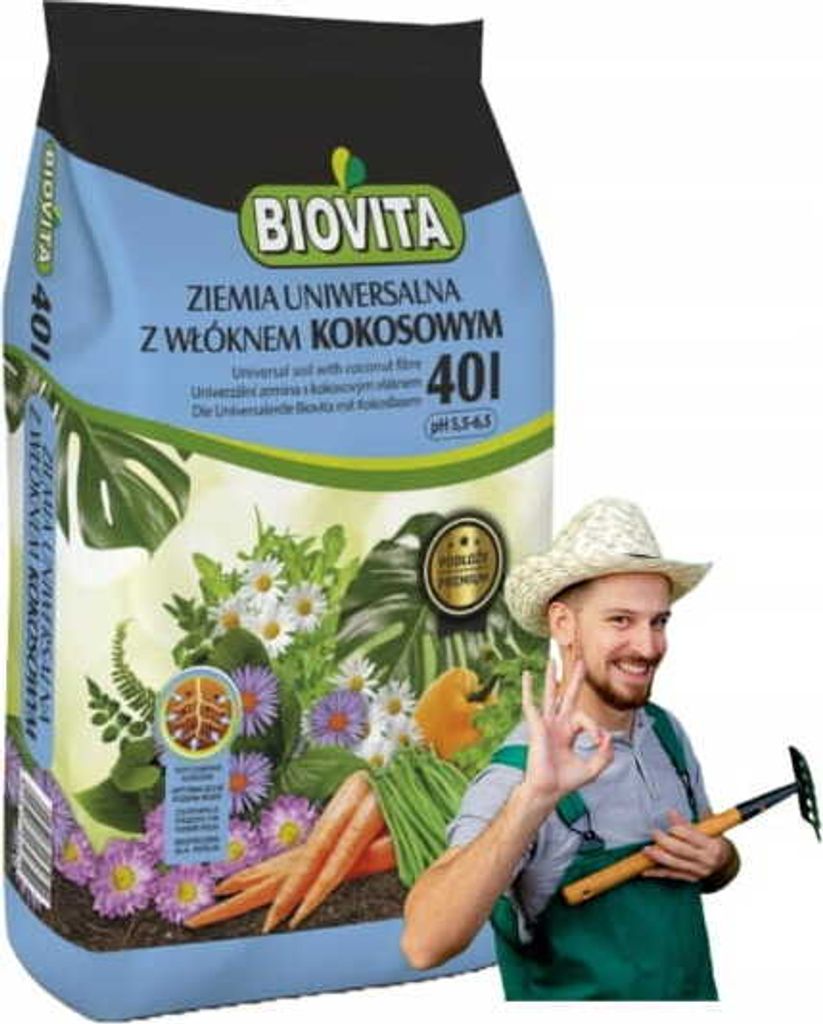 Univerzální zemina s kokosovým vláknem 40L Přírodní Obrázek produktu 