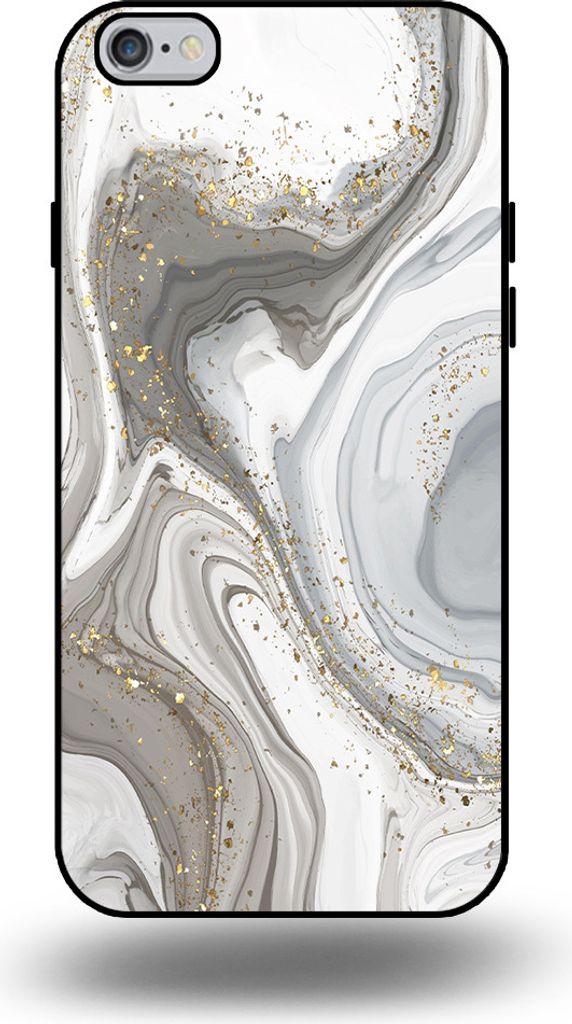 Smartphonica Handytasche passend für iPhone 6/6s Plus mit Marmordruck - TPU Rückseitenschutzhülle Marmordesign - Silber