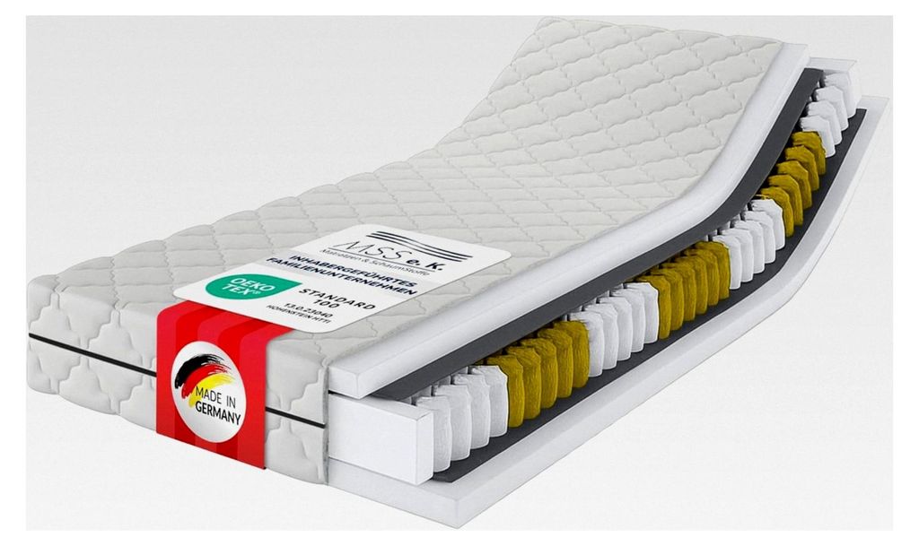 Tonnentaschenfederkernmatratze Medic Plus | 100x200 cm | Härtegrad H3 | ergonomische 7-Zonen-Matratze | Höhe ca. 21 cm | | Germany