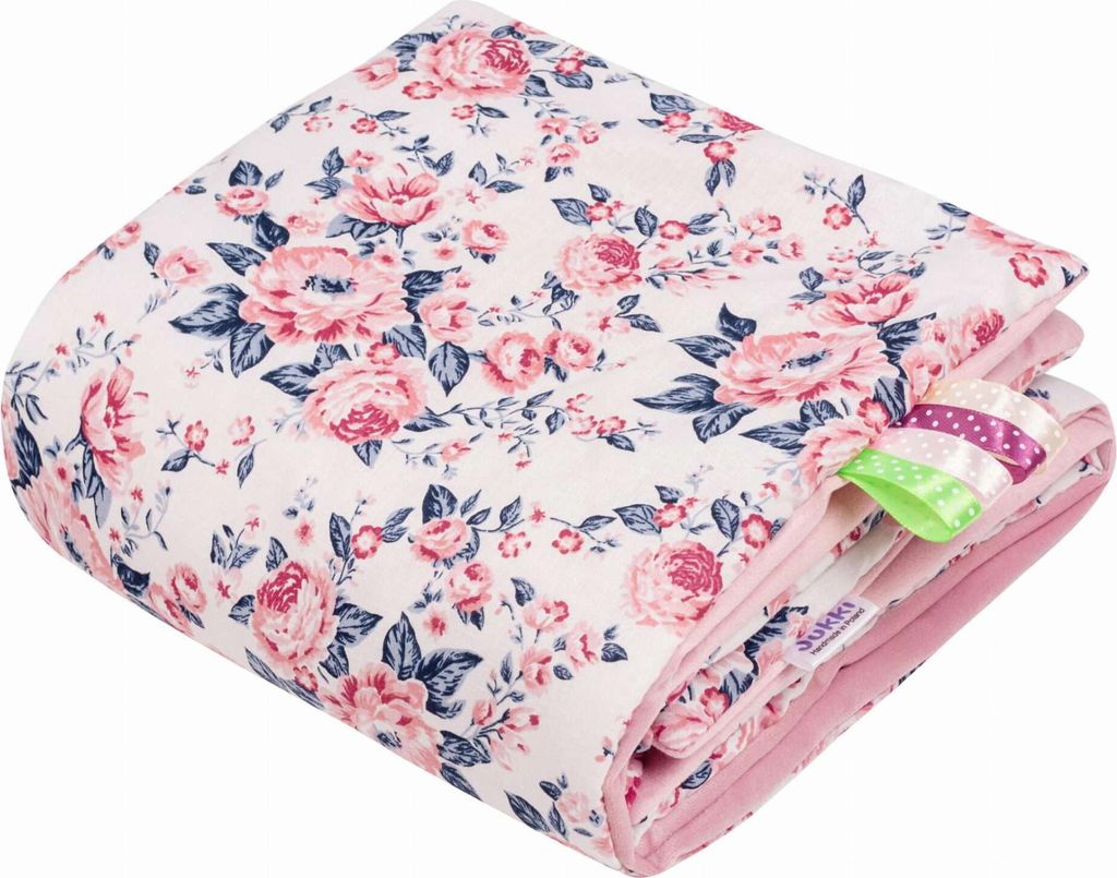 Roses & Smokey Pink Soft Velvet Neugeborene Decke 55x75cm Produktbild 