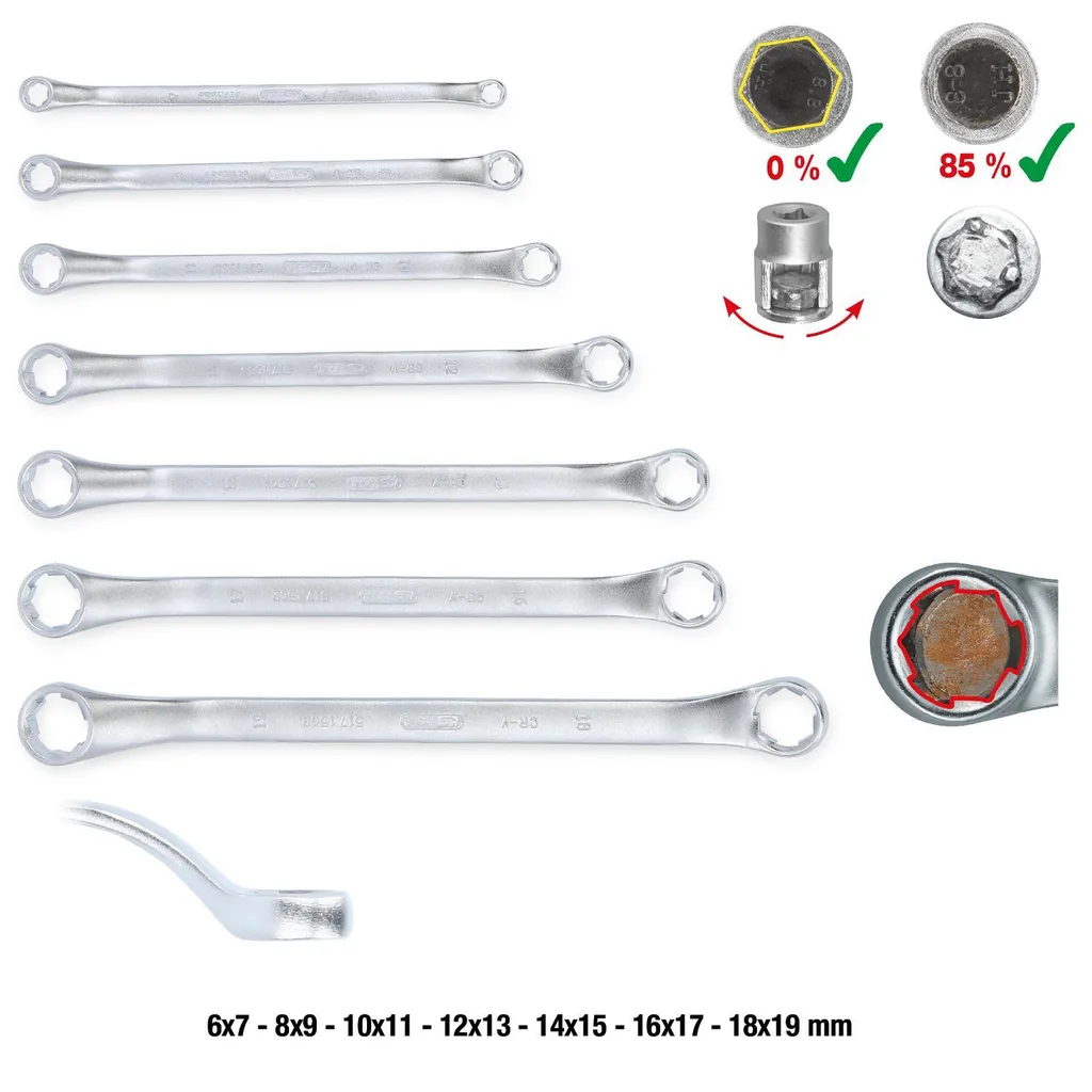 Clés Polygonales KS Tools 6-19mm pour Débloquer les Écrous Usés 7 Pièces - 2