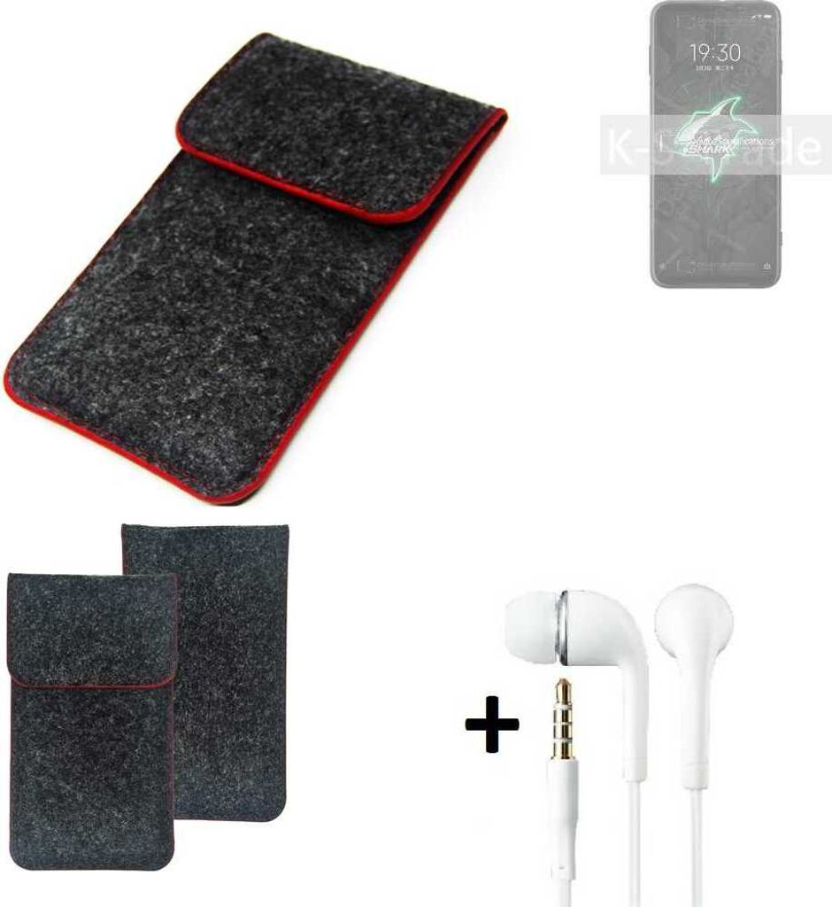 K-S-Trade Handy Schutz Hülle kompatibel mit Xiaomi Black Shark 3 Schutzhülle Handyhülle Filztasche Pouch Tasche Case Sleeve Filzhülle dunkelgrau