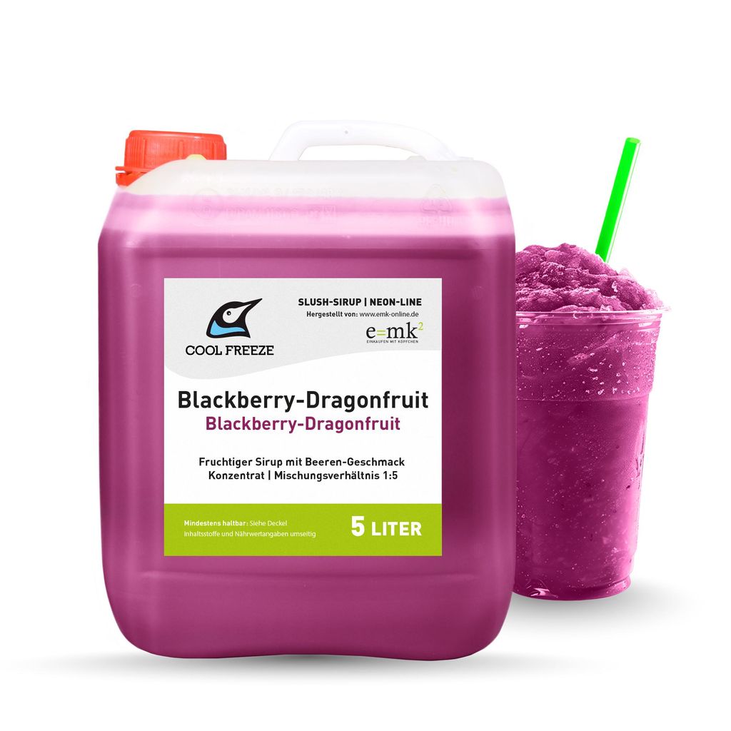 Slush-Sirup Eis Blackberry-Dragonfruit (Brombeere-Drachenfrucht) | Konzentrat 5 L Azofrei | direkt vom Hersteller