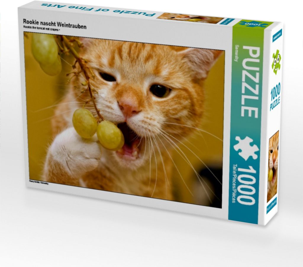 CALVENDO Puzzle Rookie nascht Weintrauben 1000 Teile Puzzle quer | 1000 Teile Lege-Größe 64x48cm Foto-Puzzle für glückliche Stunden