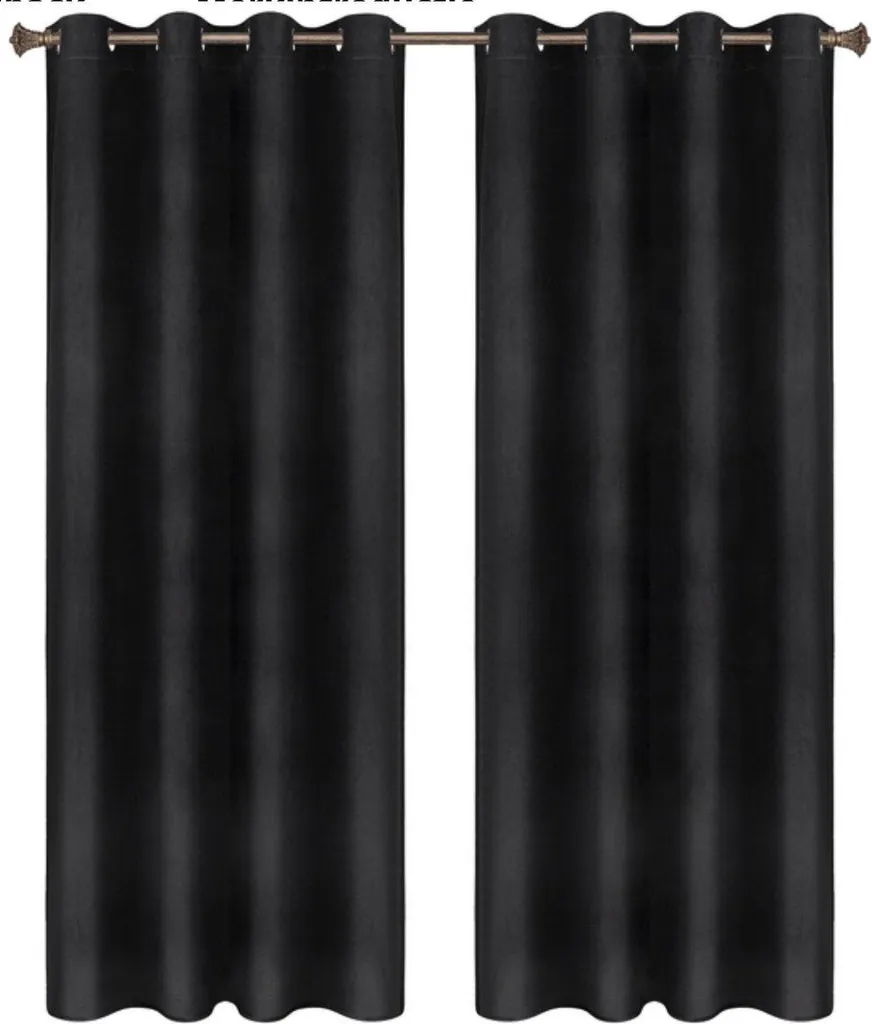 Tende Velluto Nero 140x270 Bolt Edge | Blackout Eleganti con Plissettatura