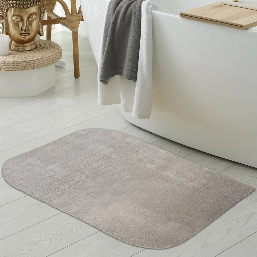 Tappeto Bagno Antiscivolo 60x100 Sabbia - Bordi Arrotondati - Resistente