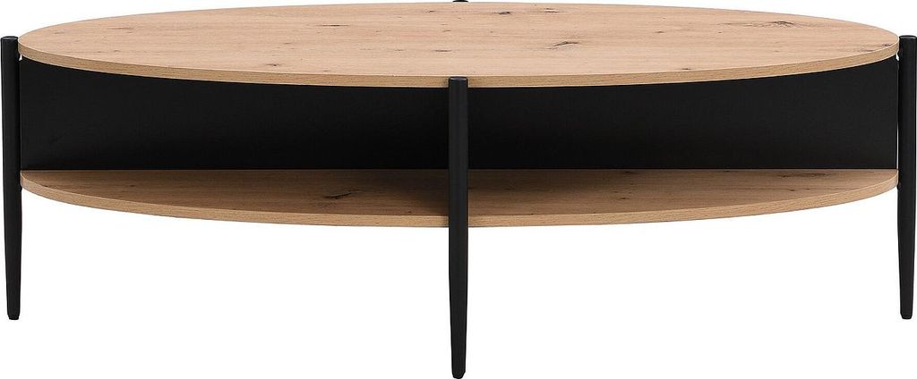 Couchtisch mit 4 Nischen aus MDF und Metall - Natürliches Produktbild 