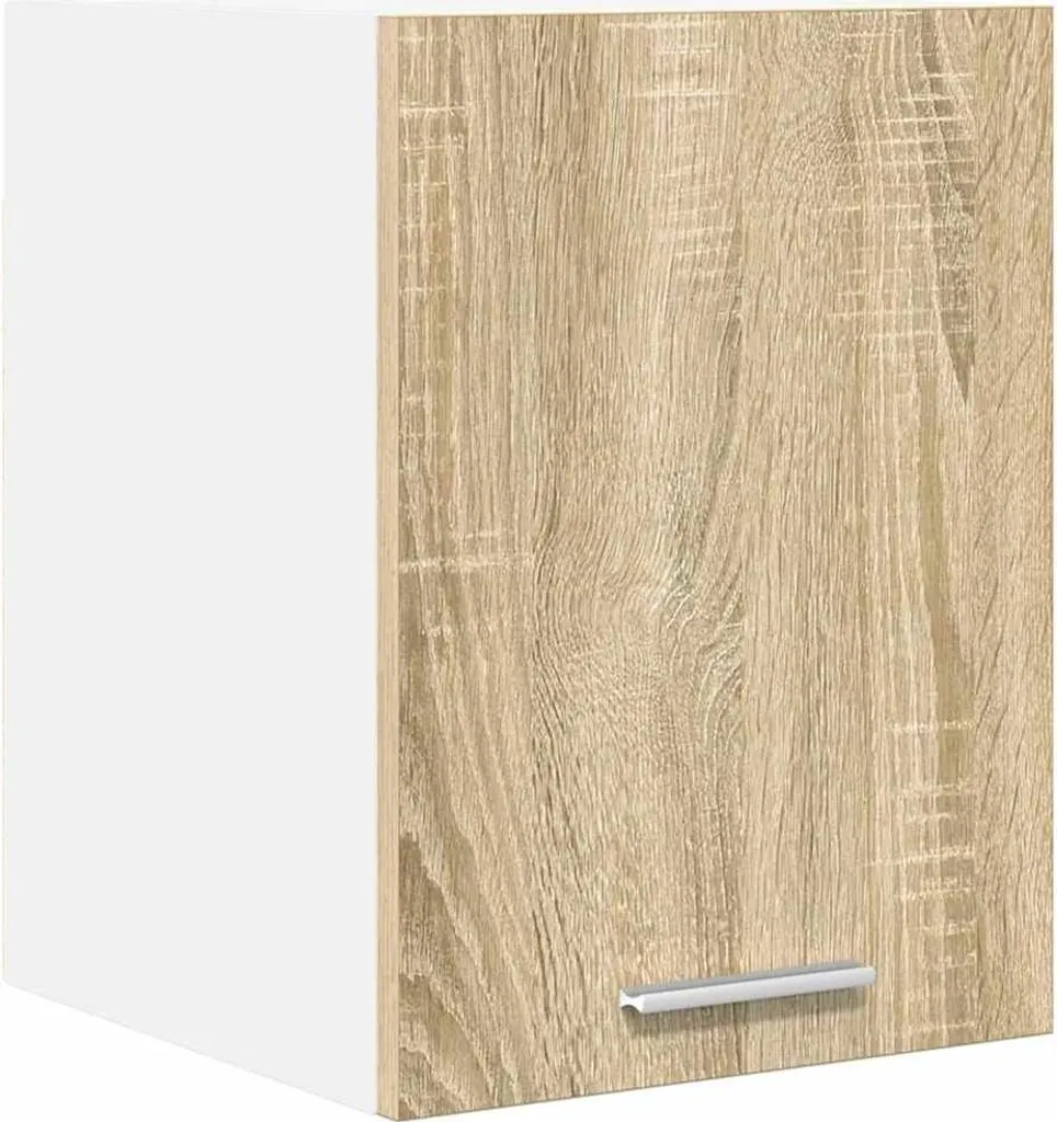 vidaXL Mobile a Parete Sonoma Rovere/Bianco 30x31x40 - Montaggio Facile