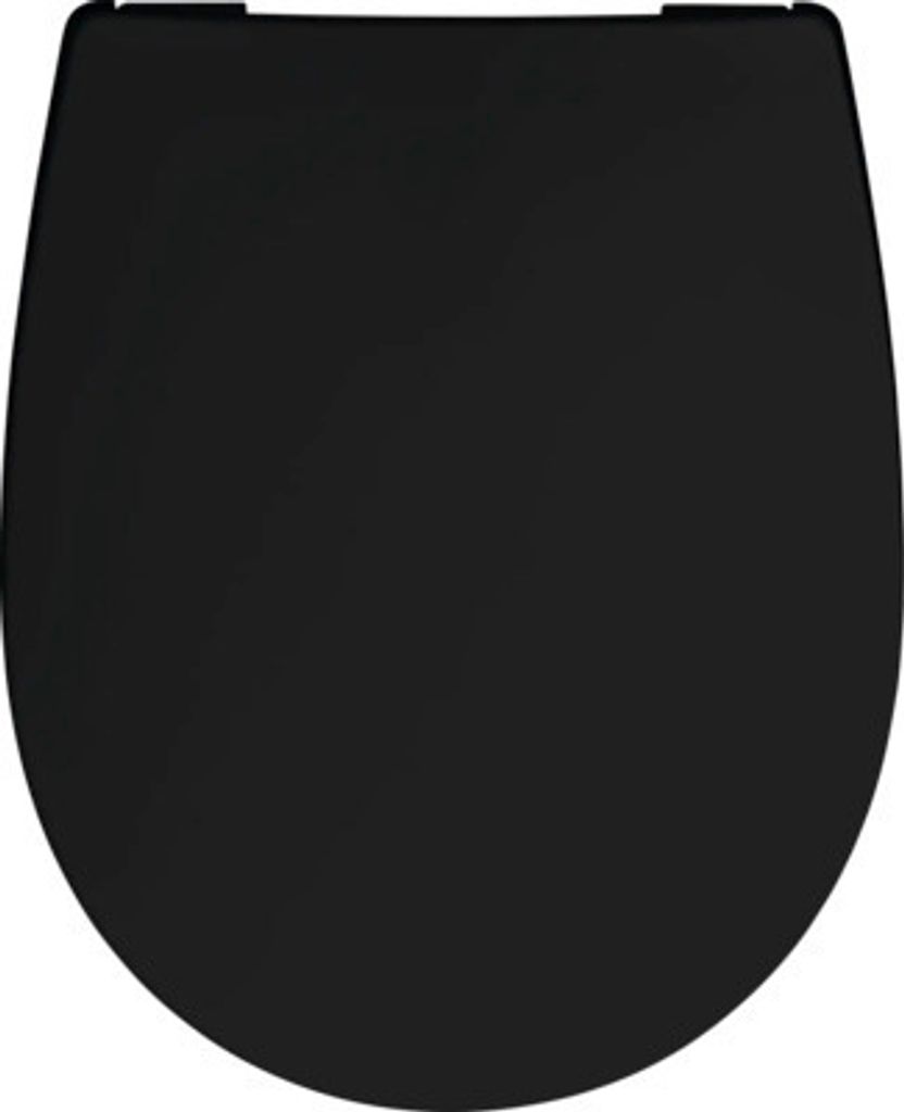 REIKA WC-Sitz MINO schwarz matt Scharniere anthrazit gebürstet mit Absenkautomatik und Quick&Clean universell passend