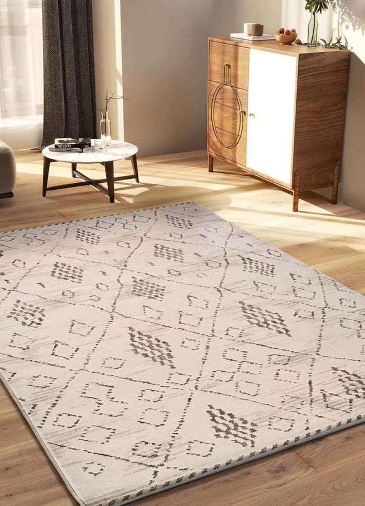 ATTICGO Kurzflorteppich CERES Ethnisch in Creme / Braun, 200x285 cm