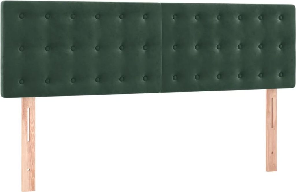 vidaXL Čelá postele tmavozelené 144 x 5 x 78/88 cm, zamat Obrázok produktu 