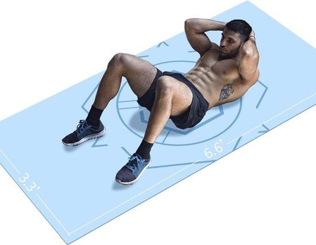 Extra große Trainingsmatte TPE Antirutsch für Fitness, Gym, Pilates, 200x100cm