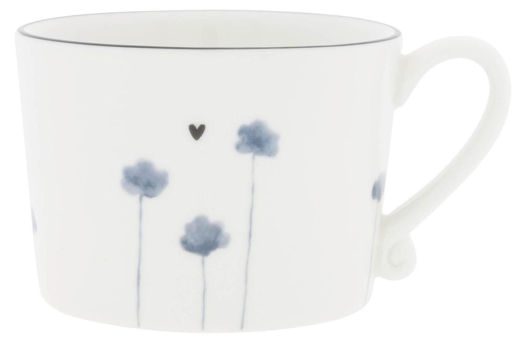 Tasse, Becher IRIS BLUE POPPY Blumen 300ml weiß blau Produktbild 