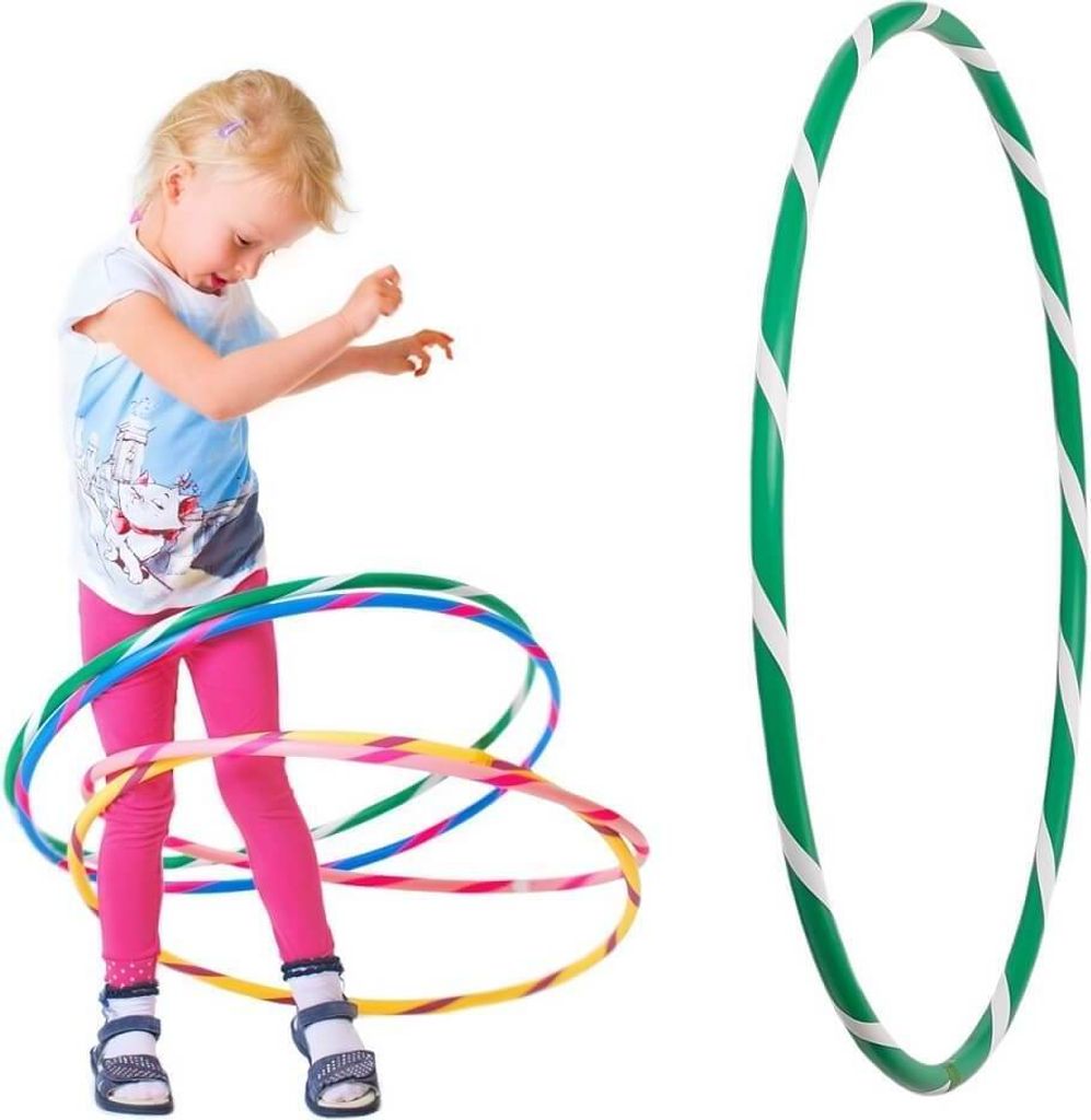 Bunter Kinder Hula Hoop für kleine Profis, Ø70cm, Grün-Weiss