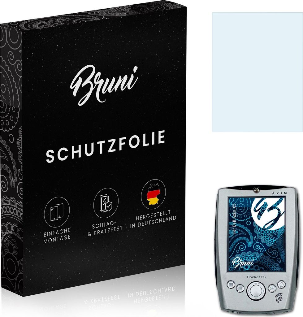 Bruni Basics-Clear 2x Schutzfolie kompatibel mit Dell Axim X5 Folie
