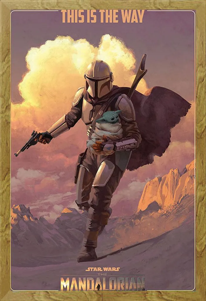 Décoration Murale Star Wars Mandalorian on the Run pour Chambre ou Salon