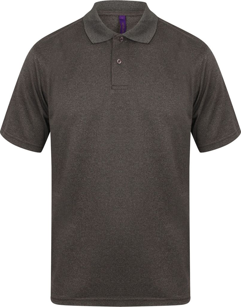 Henbury Herren Polo-Shirt Coolplus Pique RW635 (2XL) (Heather Graphit)