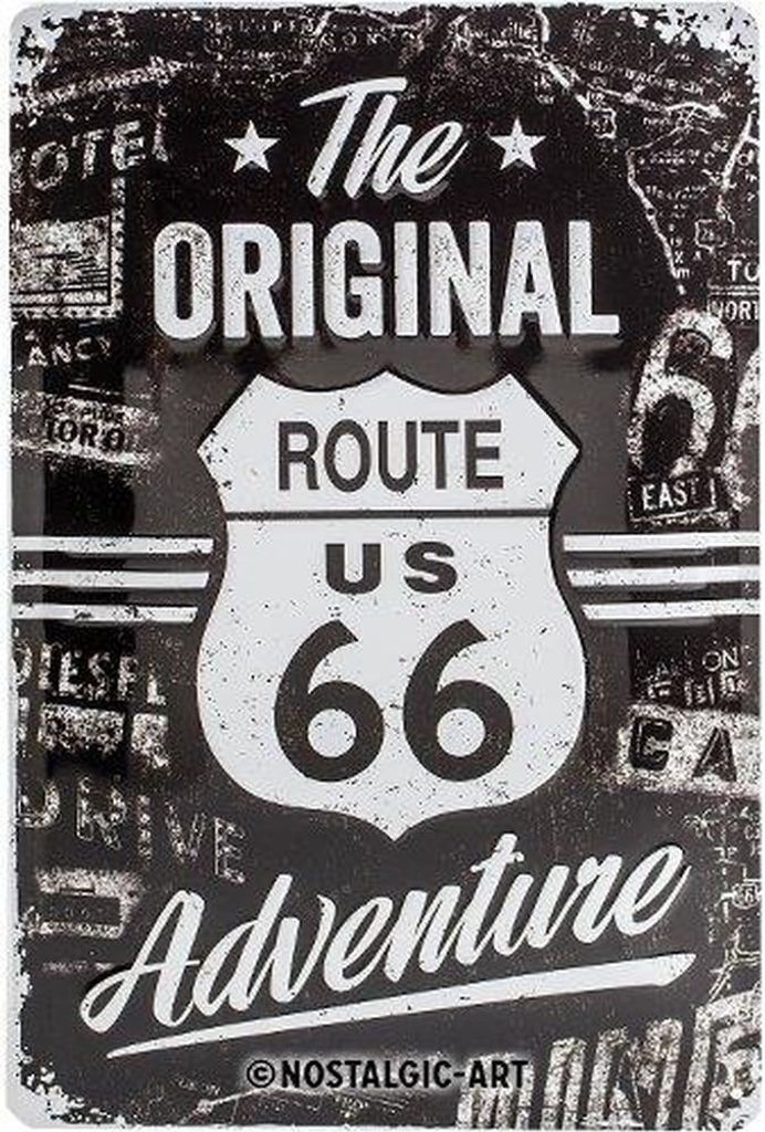 Nostalgic-Art - Blechschild 20 x 30cm - Highway 66 - The Original Adventure