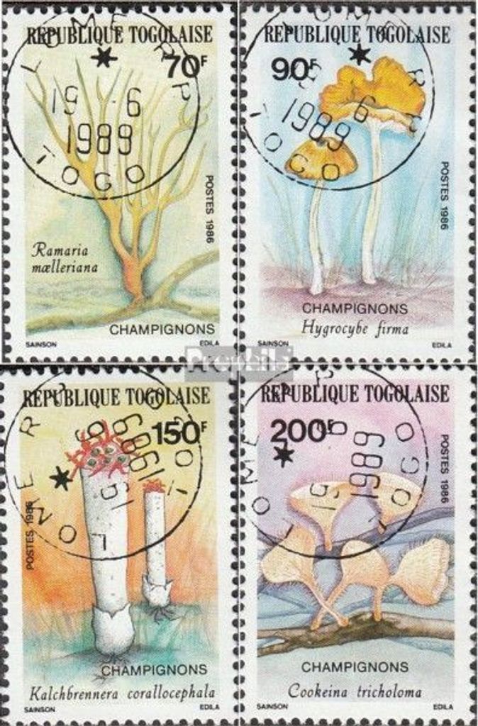 Briefmarken Togo 1986 Mi 1966-1969 (kompl.Ausg.) gestempelt Pilze