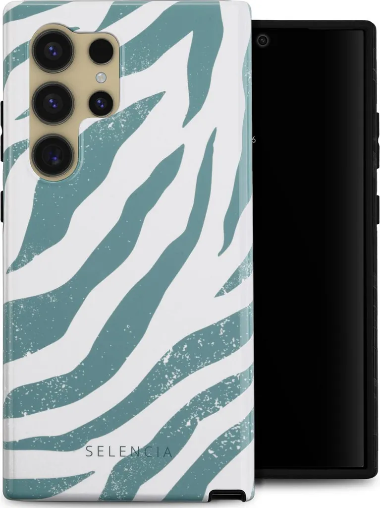 Selencia Vivid Back Cover Samsung Galaxy S24 Ultra - Colorful Zebra Pine Blue