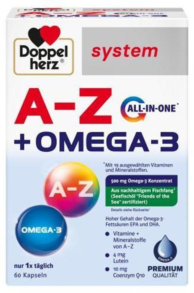 Doppelherz A-Z+Omega-3 all-In-One systém Kapsule 60 kapsúl Obrázok produktu 