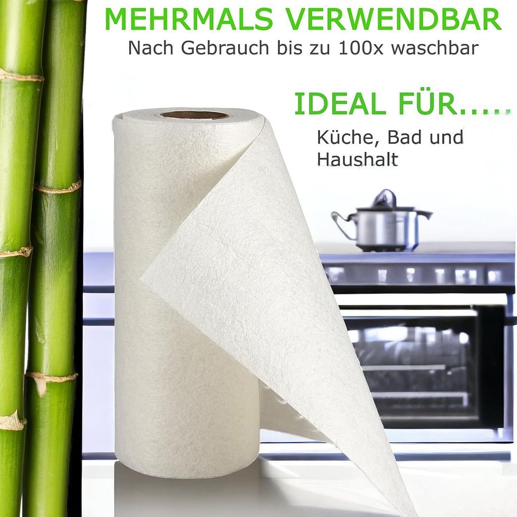 Bambus Küchenrolle Küchentuch Haushaltstücher Küchenpapier Produktbild 3