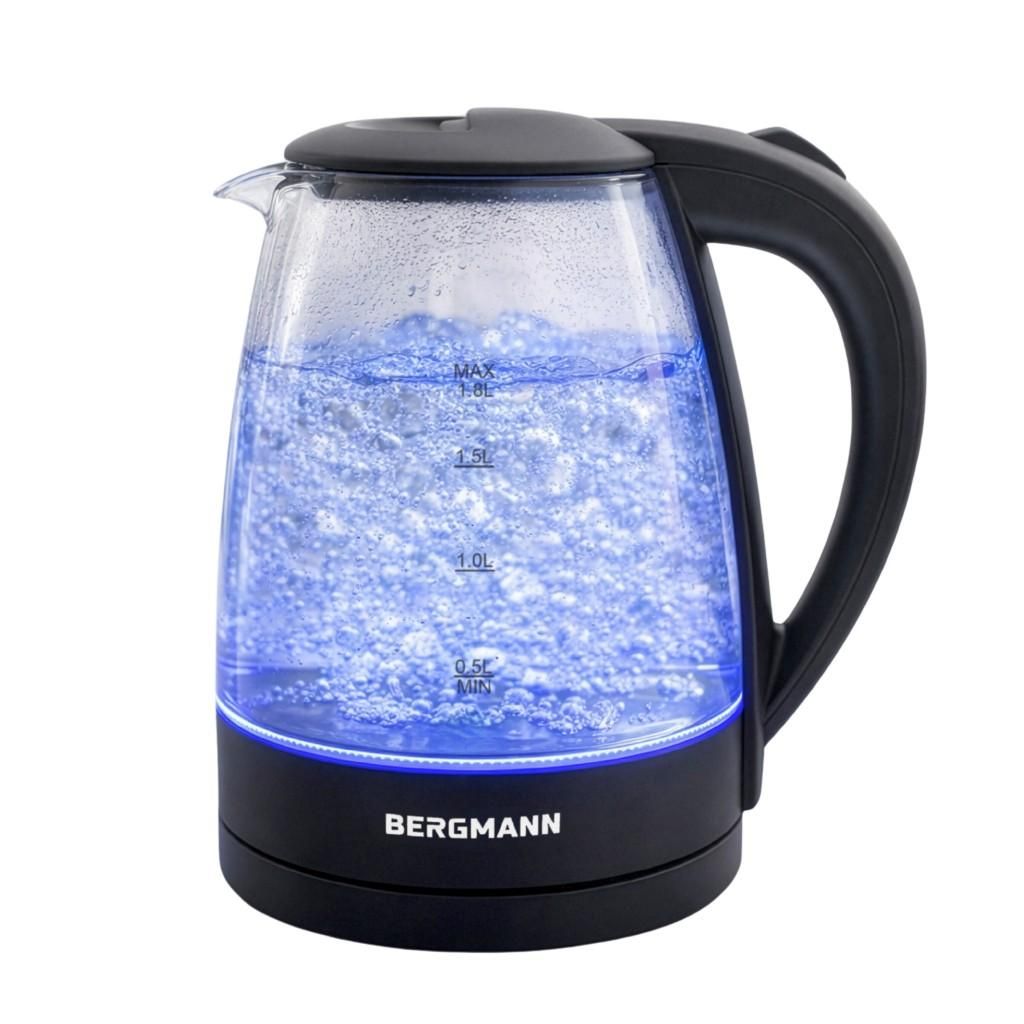 Glas Wasserkocher 1,8 L 2200 W LED 360° | BERGMANN Produktbild 